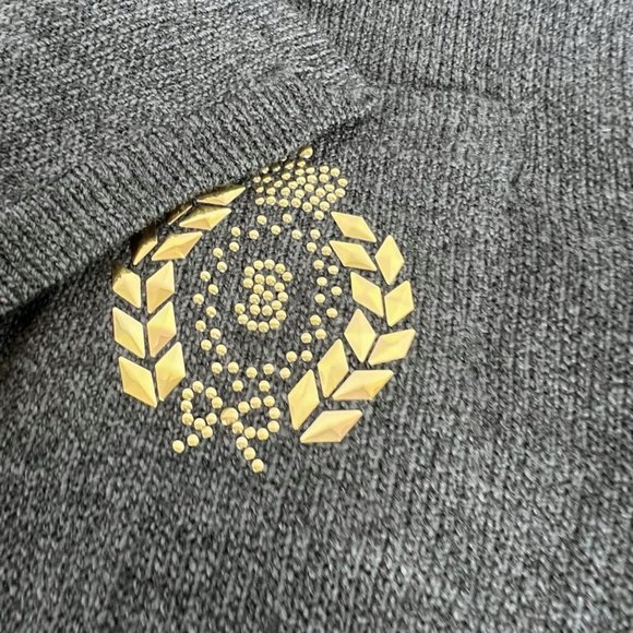 DON SAYRES for Wellmore Jacket Sweater Size 8 Gray with Gold Accents Blazer - Picture 5 of 6